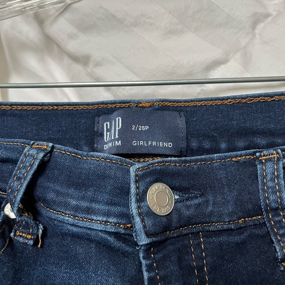 GAP Women's Dark Indigo Girlfriend Jeans